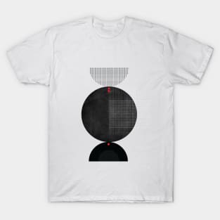 Black Sun Midcentury Geometric Abstract Print T-Shirt